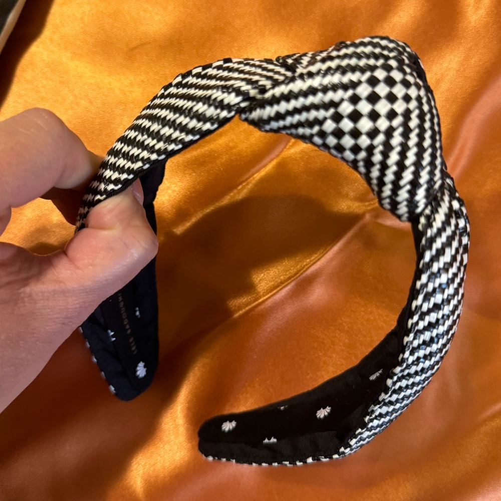 Lele Sadoughi Black and White woven headband GUC
